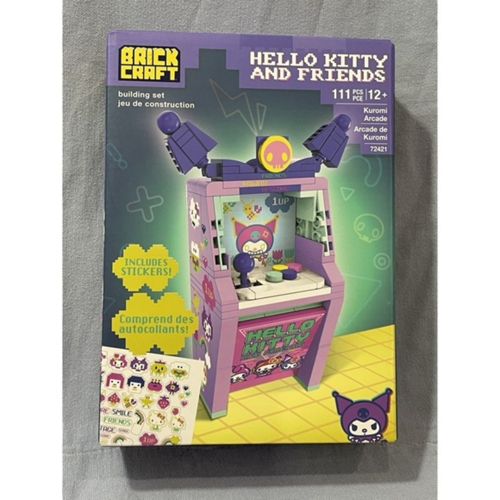 NEW BrickCraft Hello Kitty Kuromi Arcade 72421 111pc Building Set w/ Stickers